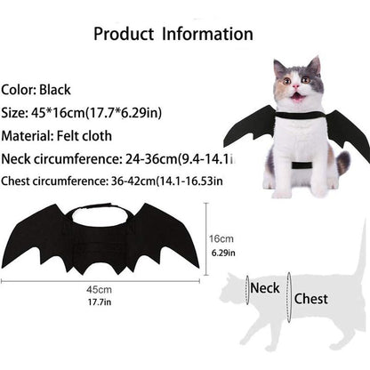 Pet Cat Bat Wings for Halloween Party Decoration, Puppy Collar Leads Cosplay Bat Costume,Cute Puppy Cat Dress up Accessories