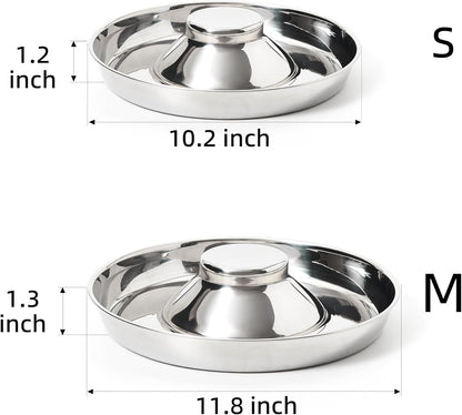 Stainless Steel Puppy Bowls, Set of 2 Puppy Feeder, Dog Food and Water Bowl, Food Feeding Weaning for Small Medium Large Dogs, Pets, M