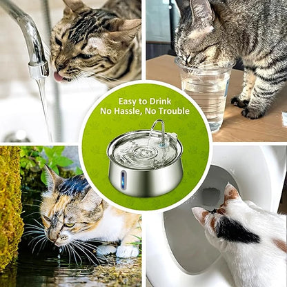 4L Cat Water Fountain Stainless Steel Automatic Pet Water Dispenser Ultra Quiet Dog Water Fountain with Filter Cat Products