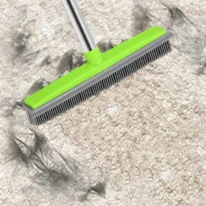 Pet Hair Rubber Broom Floor Brush for Carpet Dog Hair Remover Silicone Broom Househeld Cleaning Squeegee Adjustable Long Handle