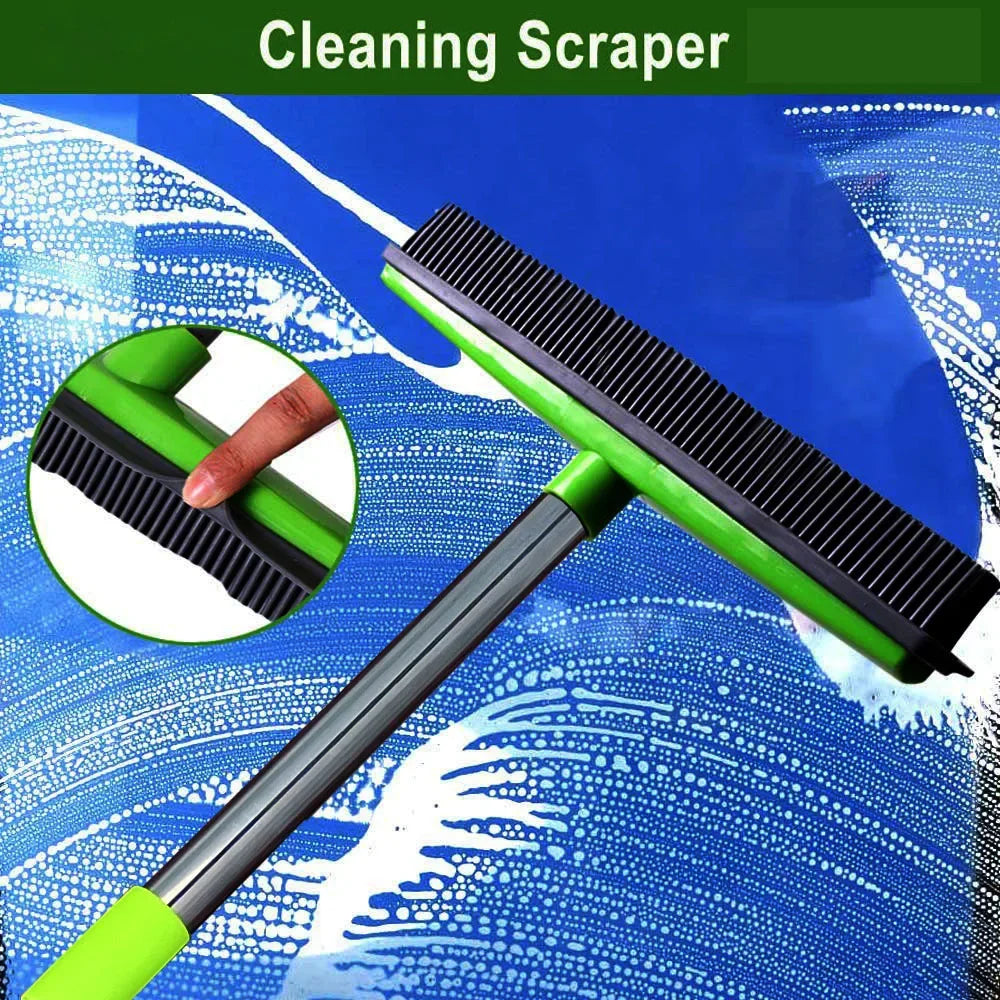 Pet Hair Rubber Broom Floor Brush for Carpet Dog Hair Remover Silicone Broom Househeld Cleaning Squeegee Adjustable Long Handle