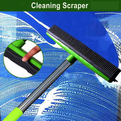 Pet Hair Rubber Broom Floor Brush for Carpet Dog Hair Remover Silicone Broom Househeld Cleaning Squeegee Adjustable Long Handle