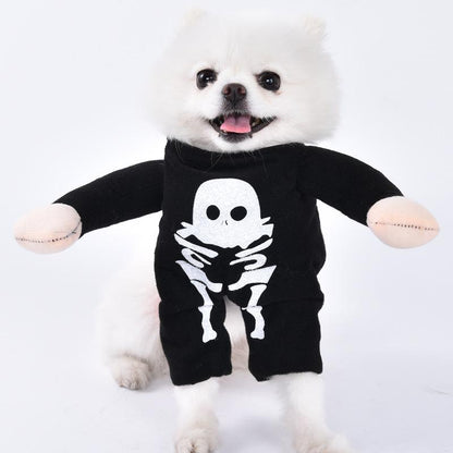 2025 New Funny Dog Costume with Pet Wig, Role Play Horror Costume with Knife, Creative Pet Costume Suitable for Small, Medium and Large Dogs, Cats and Puppies, Halloween Costume Funny