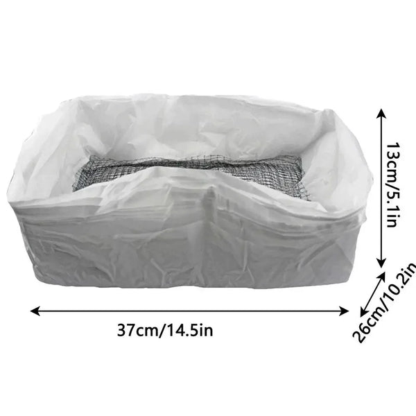 Cat Litter Bags Liners 10Pcs Drawstring Sifting Cat Litter Bags with Filter Net Reusable Litter Box Liners Thick Cat Bags