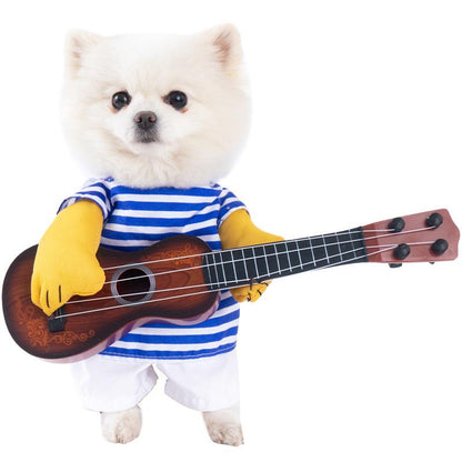 2025 New Funny Dog Costume with Pet Wig, Role Play Horror Costume with Knife, Creative Pet Costume Suitable for Small, Medium and Large Dogs, Cats and Puppies, Halloween Costume Funny